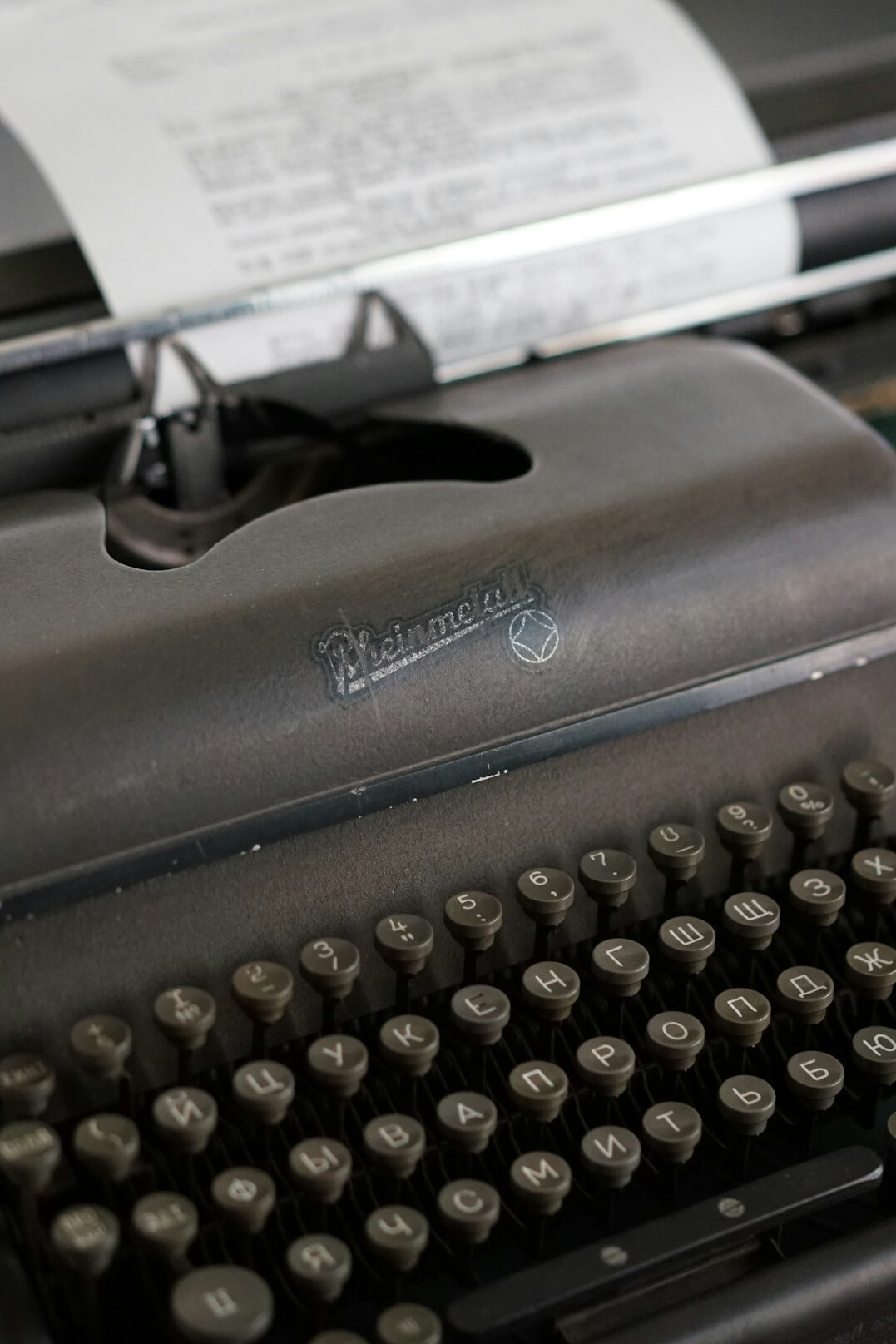 Vintage typewriter on a wooden desk